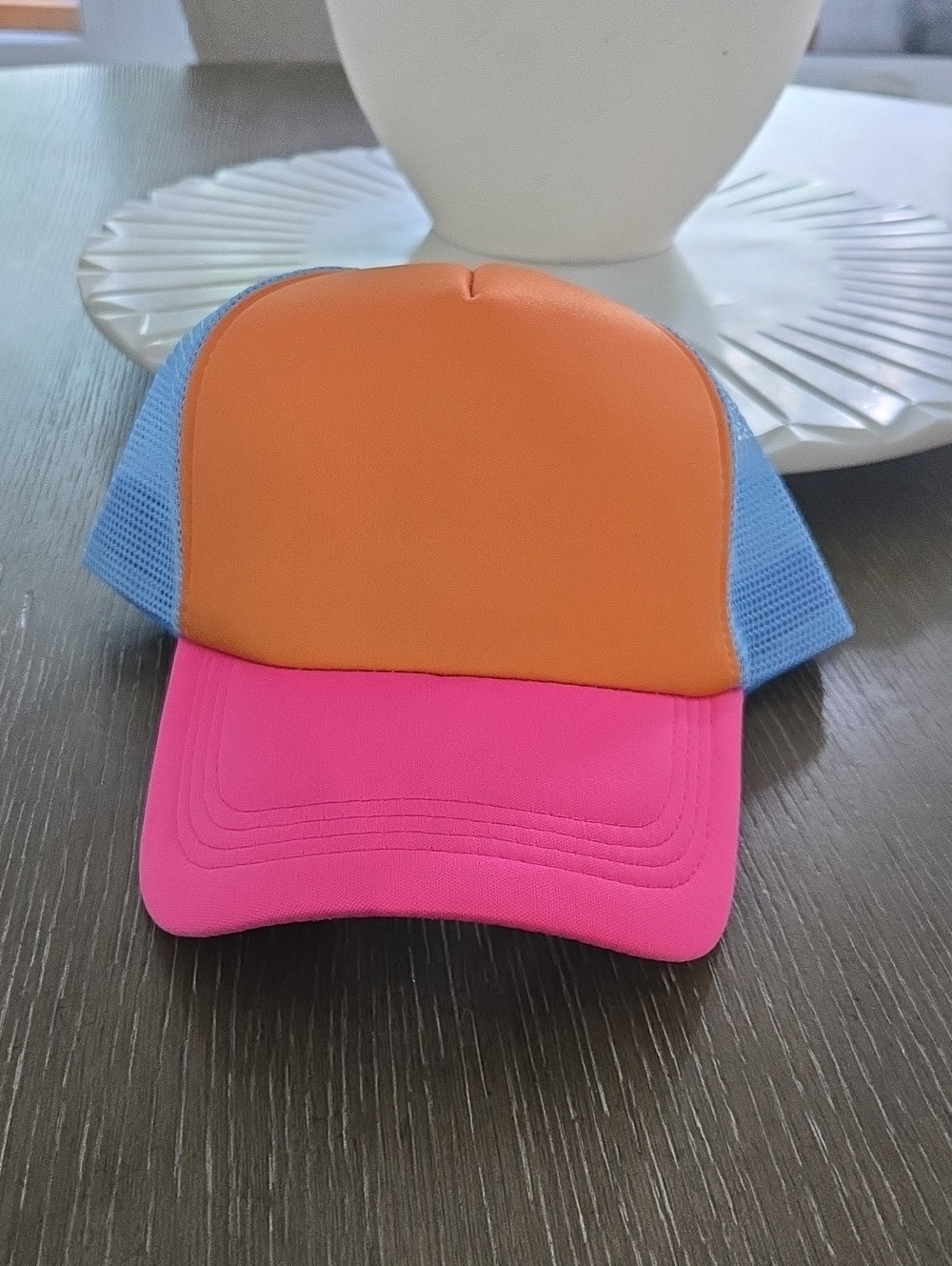 Melrose and Market Kids Colorblock Trucker Hat - Orange, Pink, Blue